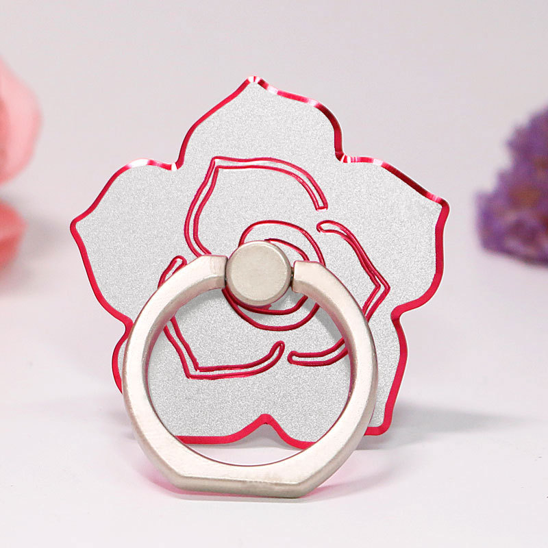 Source factory goods all-metal mobile phone ring buckle bracket mobile phone base camellia cartoon mobile phone bracket accessories wholesale