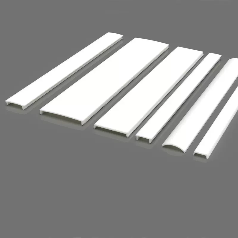 定制塑料挤出无主灯集成吊顶灯罩LED线条灯半透明磨砂扩散PC灯罩