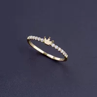 9K/10K/18K/14K Золотое кольцо Женская Корона инкрустация ряд циркония тонкий хвост кольцо золото 3148