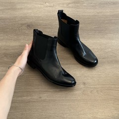 网红马丁靴 2025意式风情褶皱时髦低筒真皮切尔西秋冬季短靴女鞋