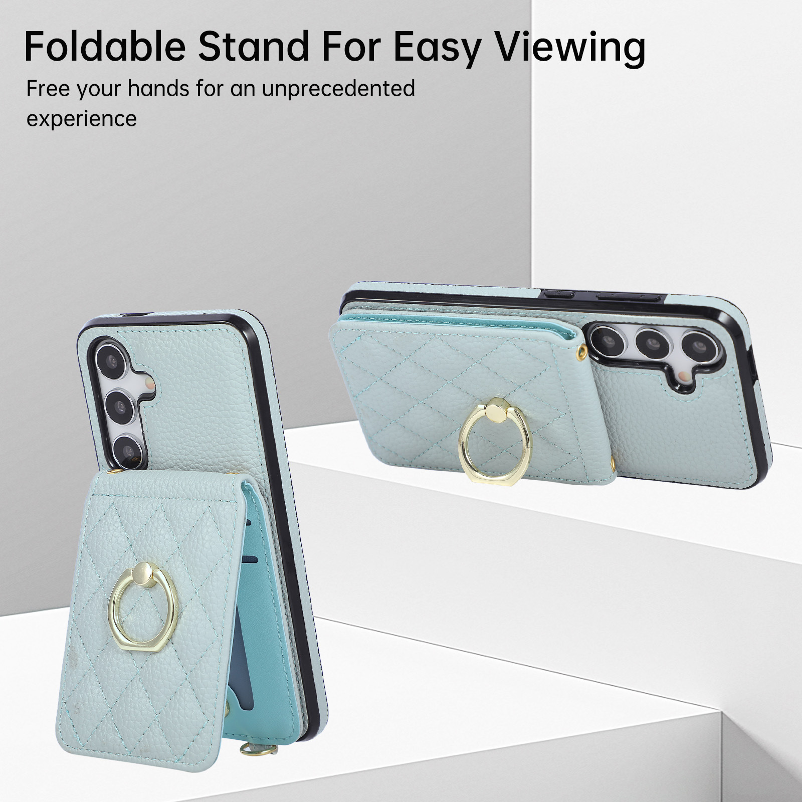 Funda de cuero con correa para colgar y tarjetero samsung s25 a56_voghion.com