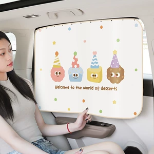 Sliding Rail Car Sunshade Curtain, Cartoon Cute Car Privacy Curtain, Sun Protection and Heat Insulation Car Interior Shade Curtain Wholesale