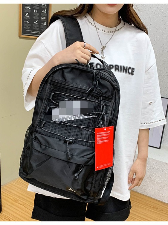 Cross-Border New Student Schoolbag Large-Capacity Backpack Men's Trendy Brand Letter Double-Back Simple Versatile Travel Bag Casual