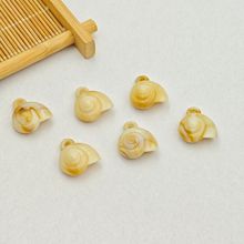 厂家现货仿真海螺双色亚克力单孔纽扣异形直孔珠吊钟饰品服装配件