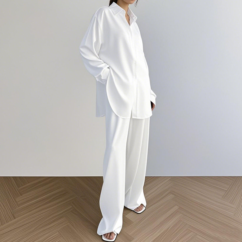 Nuevo cárdigan suelto transfronterizo, ropa a domicilio, cómodos pantalones de solapa de manga larga, traje de dos piezas, ropa a domicilio al por mayor