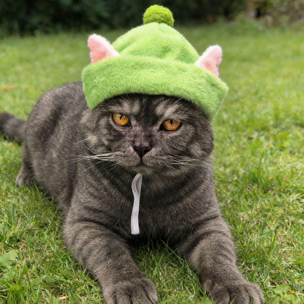 Novos produtos mais vendidos: Gorro fofo e divertido com imitação de pele de coelho, acessório universal para cabeça de cães e gatos, Pet Magic House_voghion.com