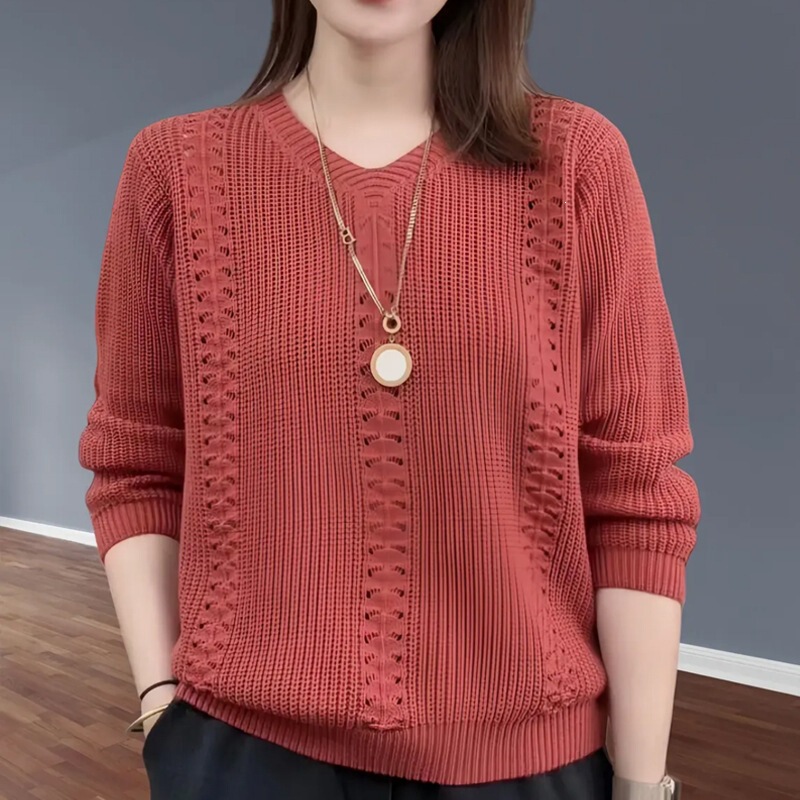 Knitted Sweater with Collar, Early Spring 2025 New Style, Women's Fashionable Inner Wear, Solid Color Base Shirt, Pullover Top