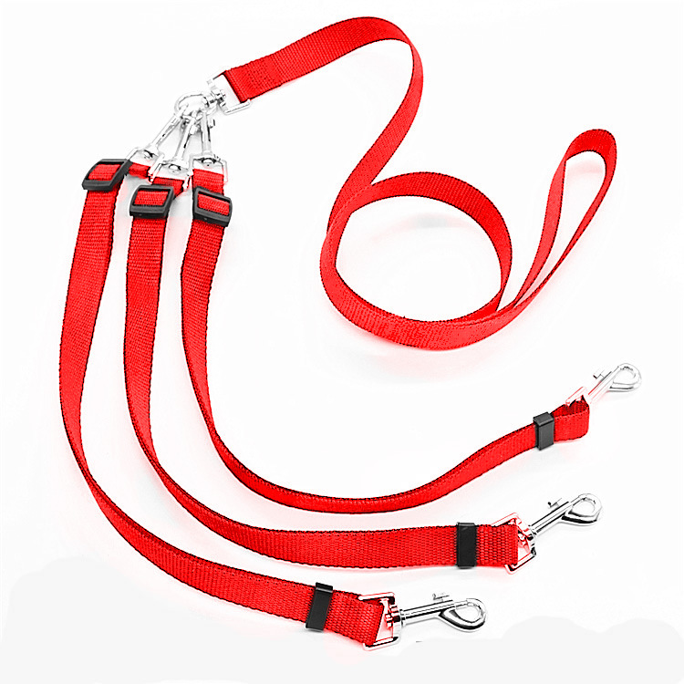 Suministro transfronterizo cuerda para mascotas mascota perro de tres cabezas cuerda para caminar un arrastre dos arrastre tres cuerda de tracción ajustable perro desmontable