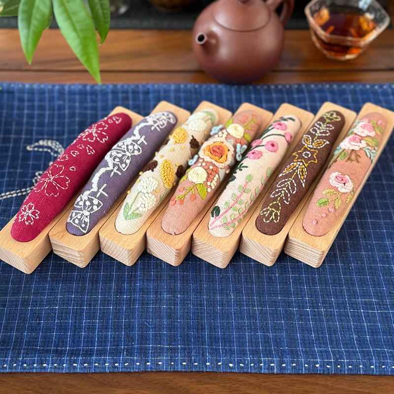 Lu bordado creativo aguja larga simple novato bordado flores y hierba sala de estar adornos hechos a mano bolsas de materiales de bordado diy