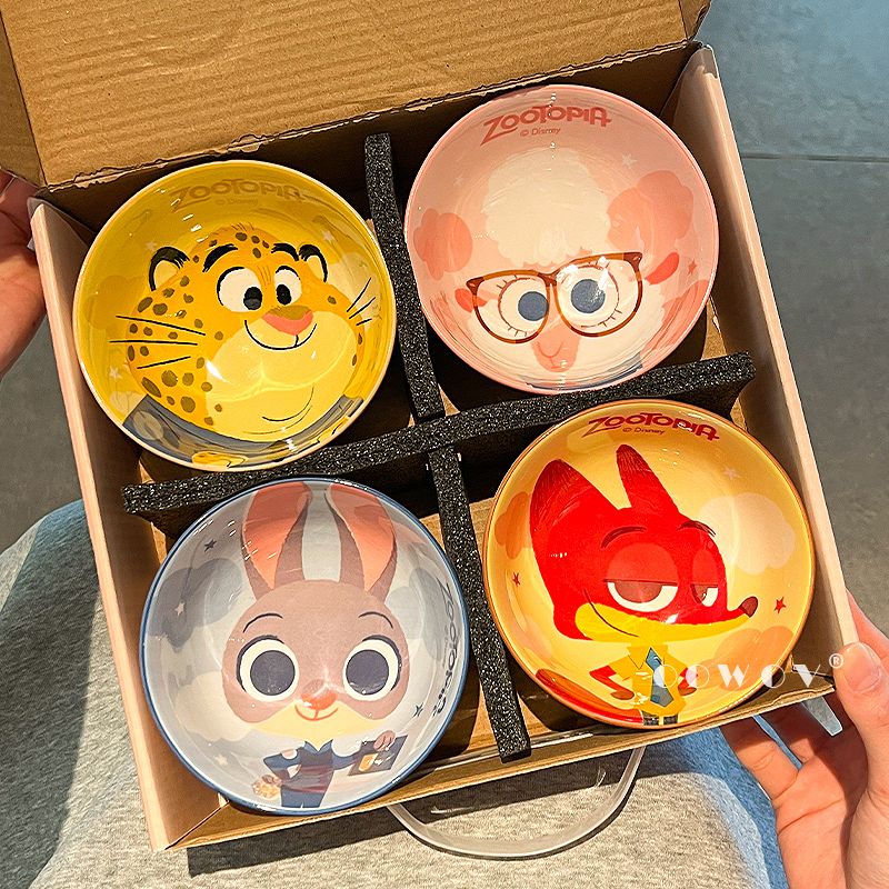 Zootopia Underglaze Color Tableware Gift Box Kidsren's Rice Bowl Household 2026 New Style Souvenir Birthday Gift for Women
