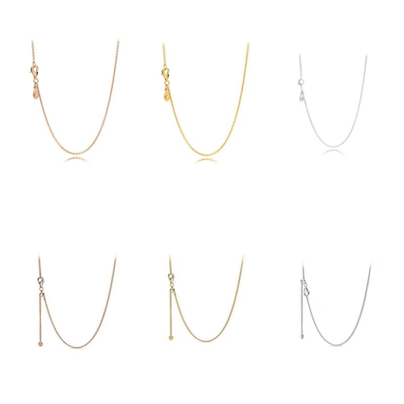Panjia Duola S925 Sterling Silver Shine Chain Necklace, Adjustable, Elegant, Simple, Basic Chain Pendant Panjia Duola S925 Sterling Silver Shine Chain Necklace, Adjustable, Elegant, Simple, Basic Chain Pendant