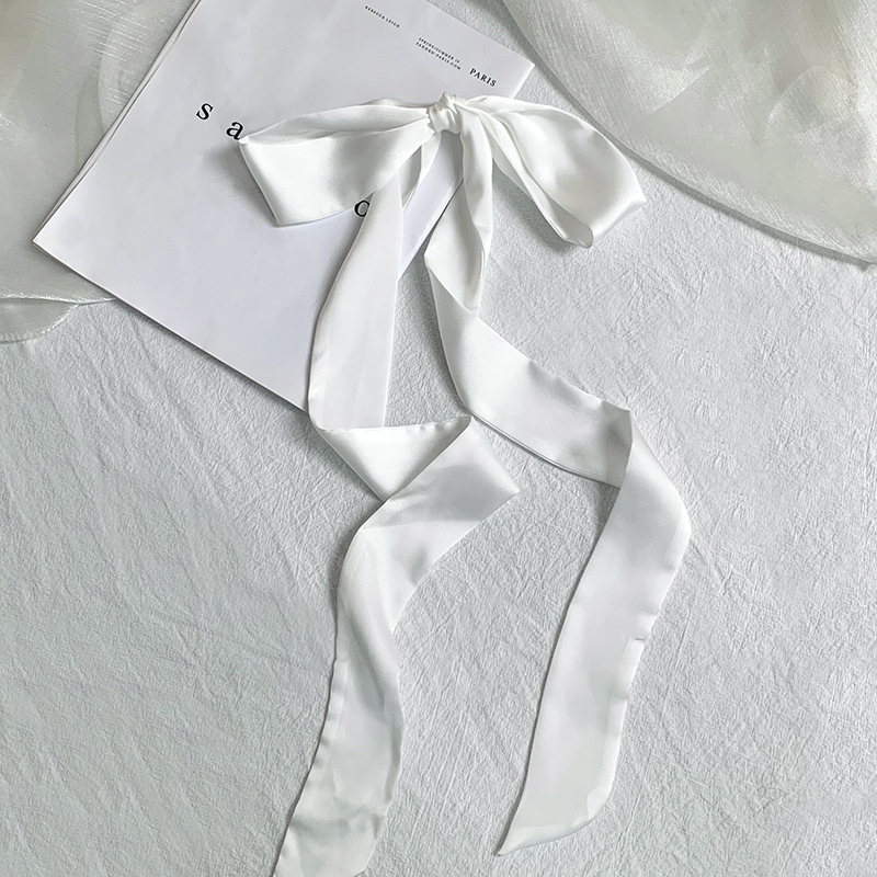 Pañuelo de seda de tira larga, sentido avanzado, nuevo color caramelo, color sólido, bufanda estrecha y versátil, cinta decorativa para el cabello, cinta para atar, cinta