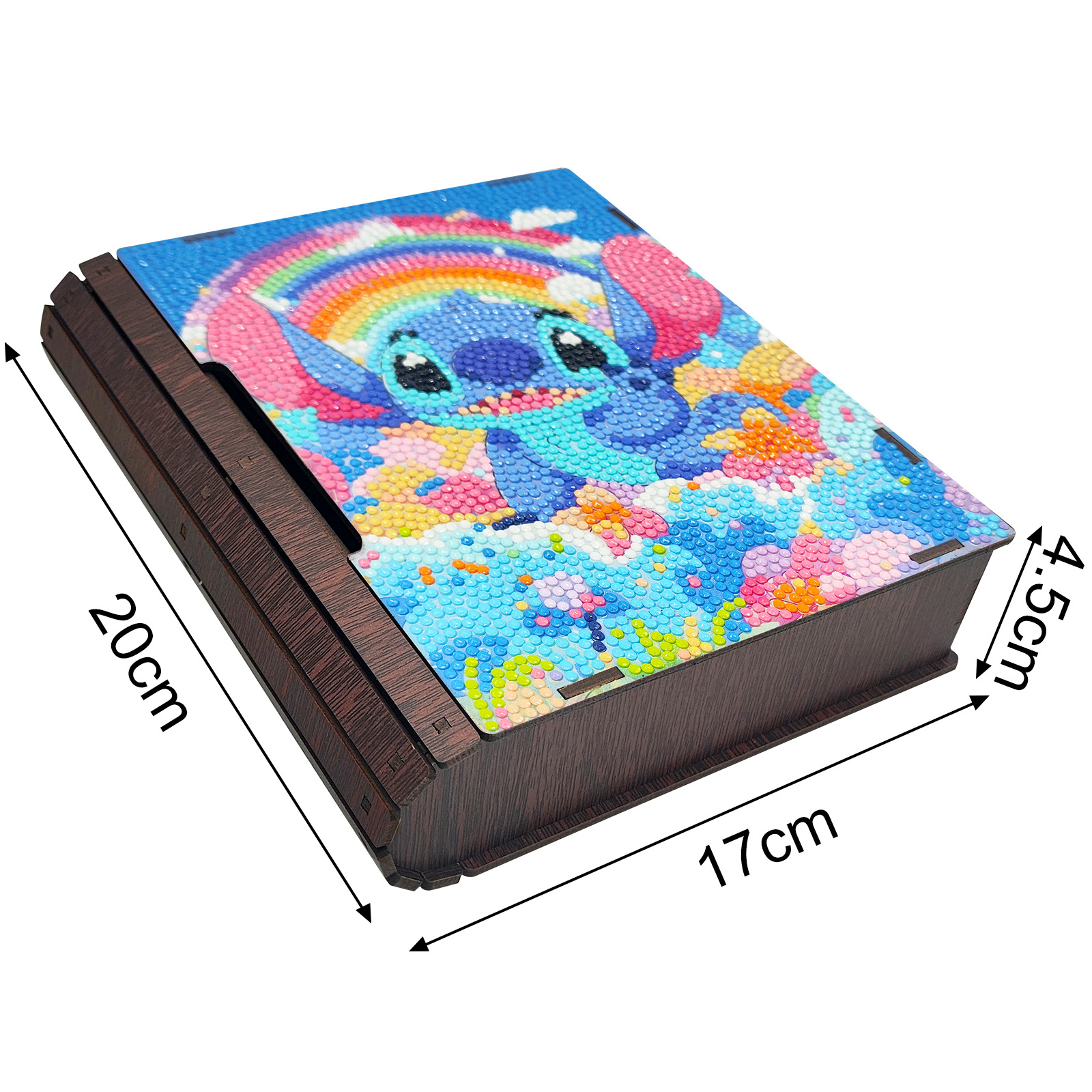 Diamante pintura caja de madera DIY puntos creativos caja de almacenamiento de cosméticos caja de joyas al por mayor