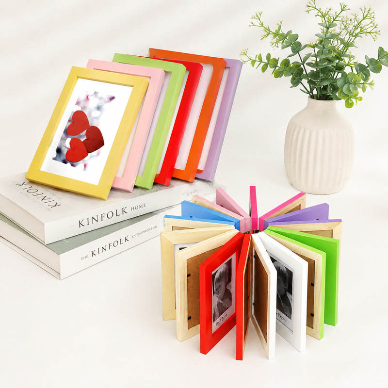 Solid Wood Photo Frame 1cm Thin Wooden Empty Frame A3 A5 A4 Wall Hanging or Tabletop Ultra-Thin Wooden Picture Frame Manufacturer