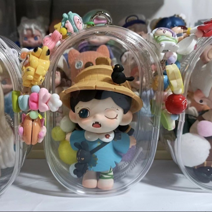 透明棉花小娃娃玩偶毛绒ins高透外出保护收纳防尘包厂家直销批发