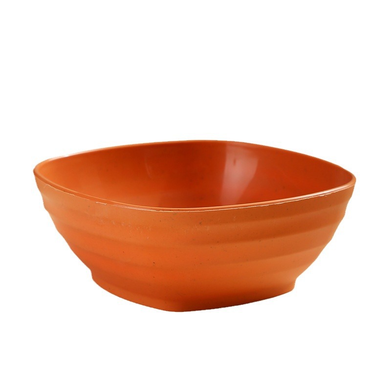 Tazón cuadrado de 5.5 pulgadas, juego de 4, tazón cuadrado para sopa de 500 ml color trigo, tazón para niños, irrompible, tazón para comer en el hogar, tazón para agua con azúcar