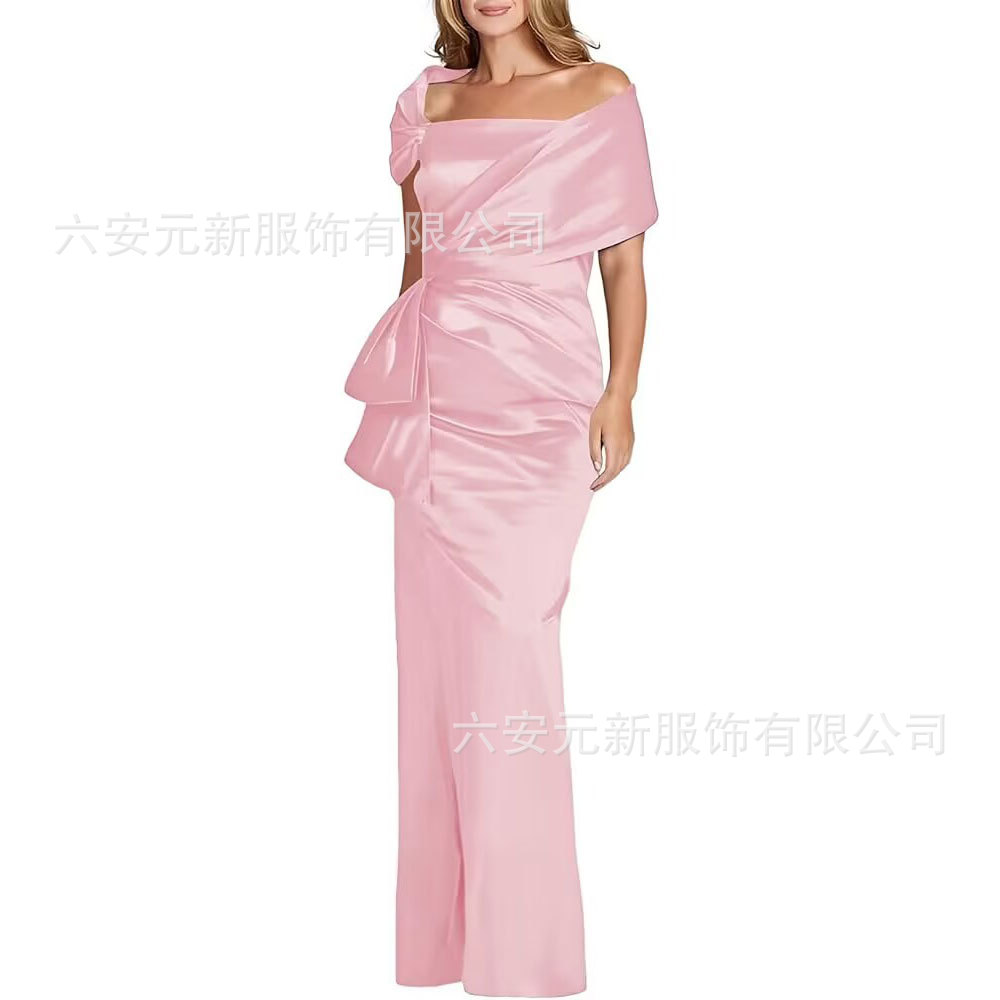 Comercio exterior de Europa y los Estados Unidos Amazon AliExpress nuevo vestido de baile de satén de cola de pez azul tibetano vestido de boda de madres