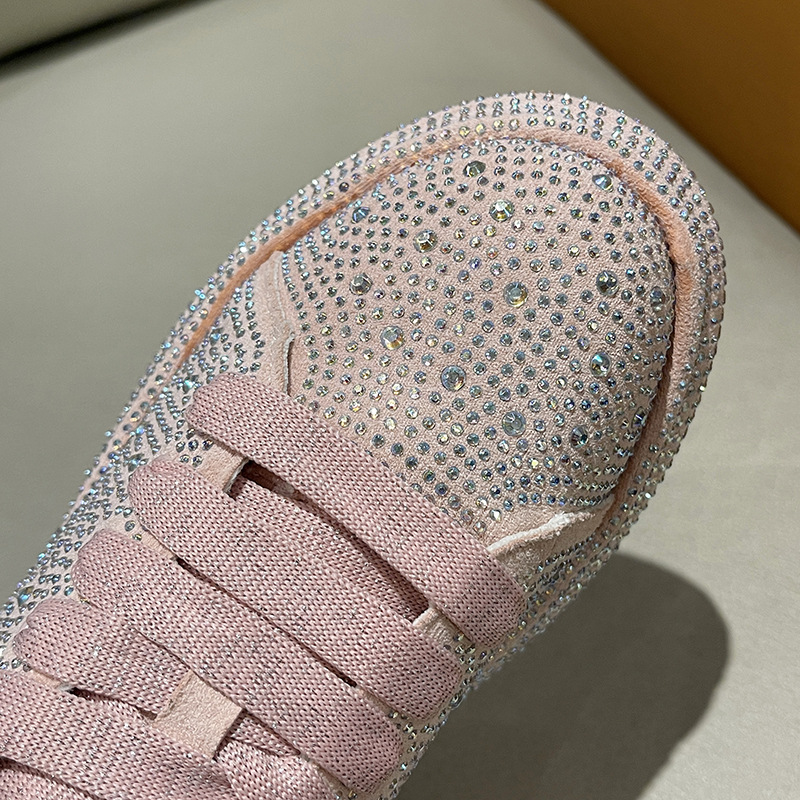 Europese Station Nieuwe Daddy Schoenen Strass Dikke Zolen Casual Sportschoenen Dames S Volledige Diamond Muffin Schoenen Strass Enkele Schoenen_voghion.com