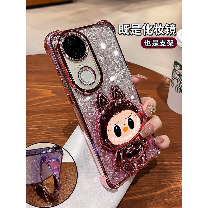 Glitter Mirror with Bracket Suitable for Vivos20 Shell Vivos30 New S19Pro Airbag Anti-Fall S18 Silicone