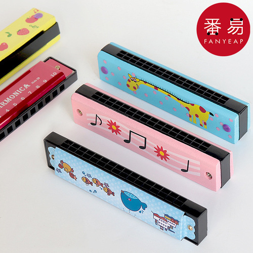 Postage included/10 holes mouth harp/Children's A1P60 - Creative gift mouth harp wooden beginner's starter