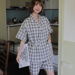 Women's Sweatshirt High-end Pure Cotton Couple's Cardigan Home Pajamas Bathing Clothes Sauna Clothes Foot Healing Clothes South Korea Bathing Clothes