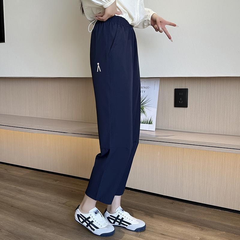 夏クールアイスシルク速乾通気性スポーツパンツレディースカジュアルパンツルーズ小柄ハーレムパンツ大きいサイズパンツ|undefined