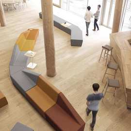 工作室沙发办公室写字楼拼接沙发公司前台接待洽谈签约区休闲沙发