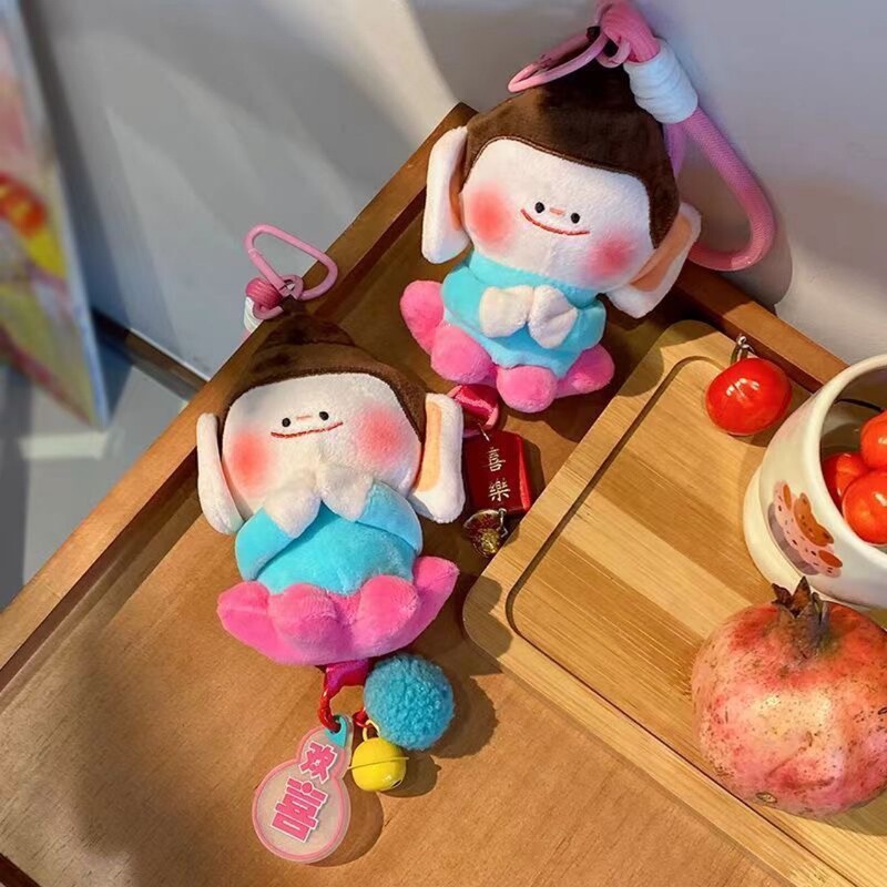 New Version of Yungang Grottoes Buddha Little Companion Lotus Little Buddha Cultural and Creative Souvenir Keychain Doll Stuffed Pendant Doll Cute