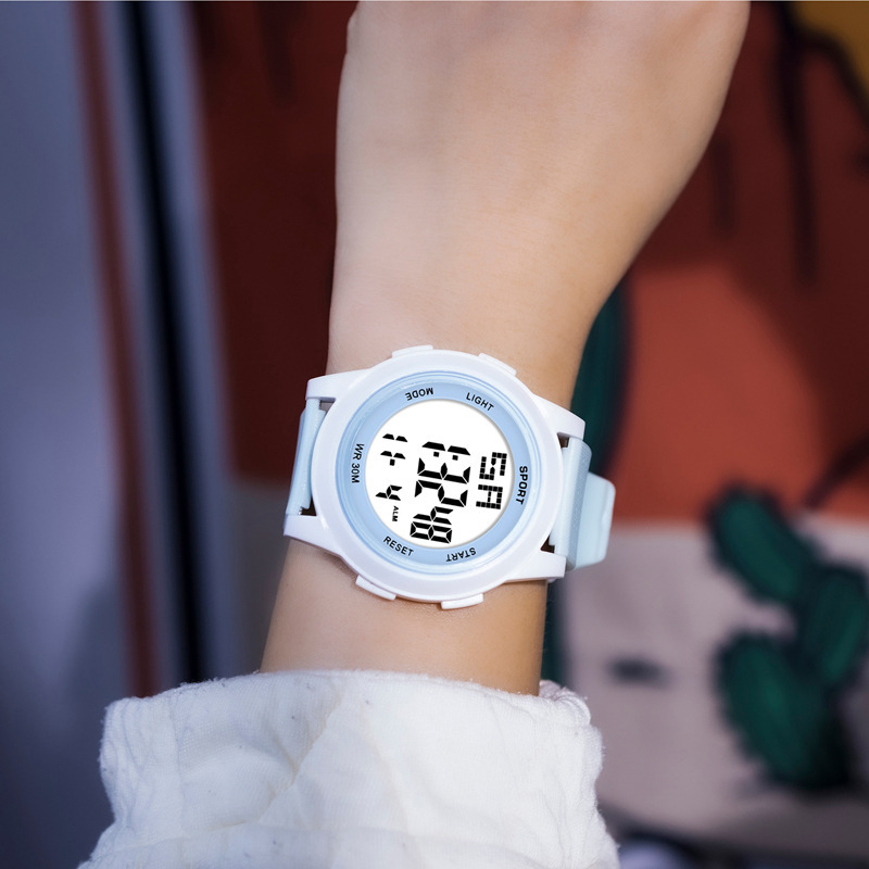 Unicornio LED reloj electrónico chica Junior High School estudiante de primaria simple alarma a prueba de agua ins reloj de alta apariencia