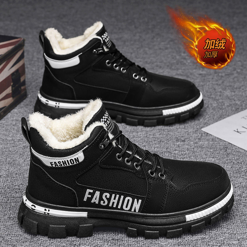 Zapatos de invierno para hombre 2025, nuevo estilo, forrados de lana, gruesos, cálidos, de algodón, deportivos, antideslizantes, de trabajo, estilo Martin, de seguridad, modernos. image 5