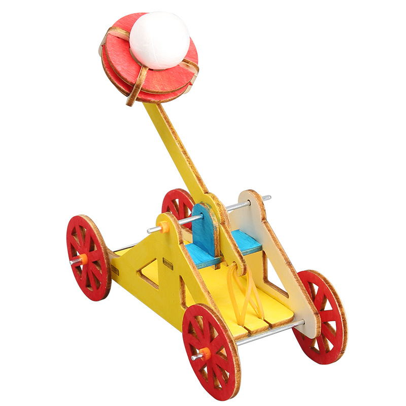 Catapra experimento científico niño bricolaje escuela de física de madera material didáctico tecnología de piedra pequeña producción ciencia y educación