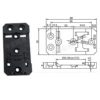Black plastic buckle 35 wide vertical 2 holes and 20 holes distance