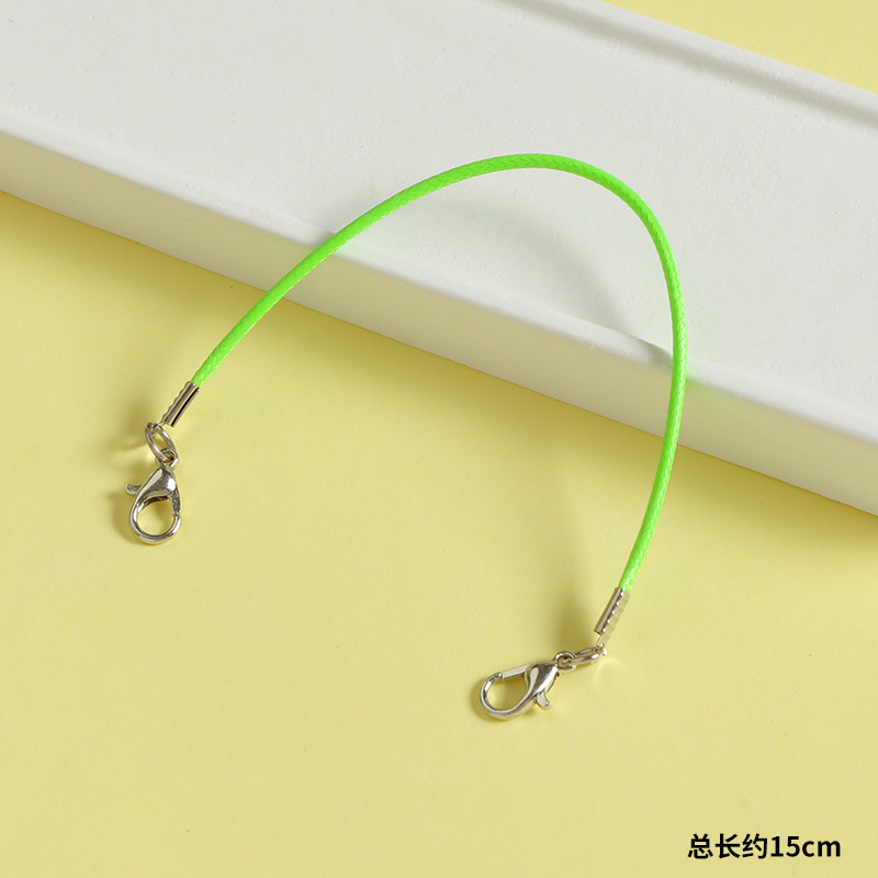 韩国彩色蜡绳15CM短款手链双头龙虾扣挂件绳DIY钥匙扣饰品小配件|undefined