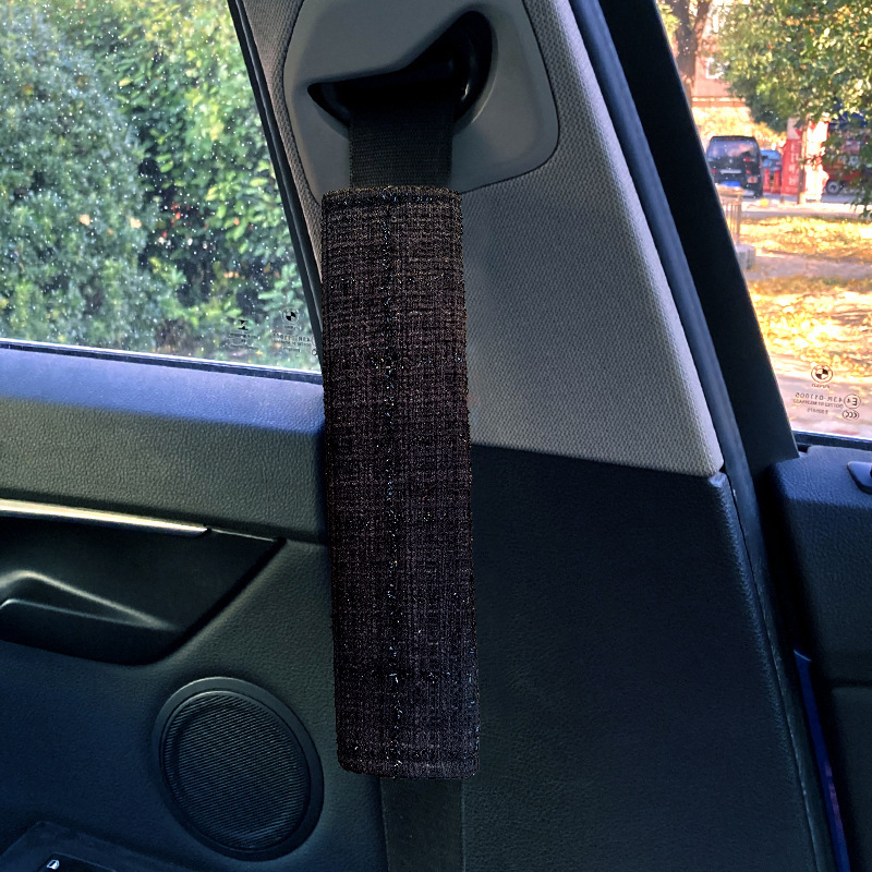 Protector de Hombro para Cinturón de Seguridad Algodón y Lino Anti-estrangulamiento Decorativo para Coche