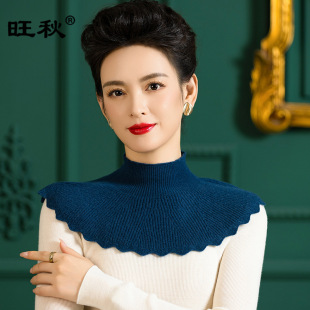 Big factory direct autumn and winter knitted shawl fake collar children warm fake semi-high collar pullover wool scarf 1022
