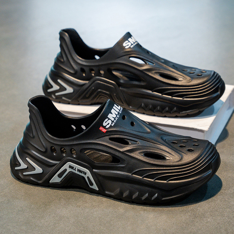 2025 verano estilo caliente para hombres cómodo pisando mierda zapatos con agujeros de moda zapatos de playa zapatos para hombres sandalias zapatos antideslizantes de suela gruesa