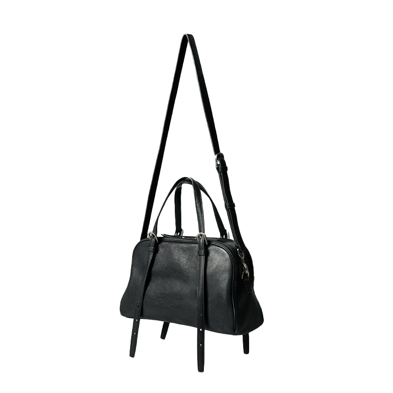 Qiu Youyou Bowling Bag Genuine Vegetable-Tanned Cowhide Leather Women's Luxury High-Capacity Commuter Handbag Shoulder Crossbody Bag - Thumbnail 8