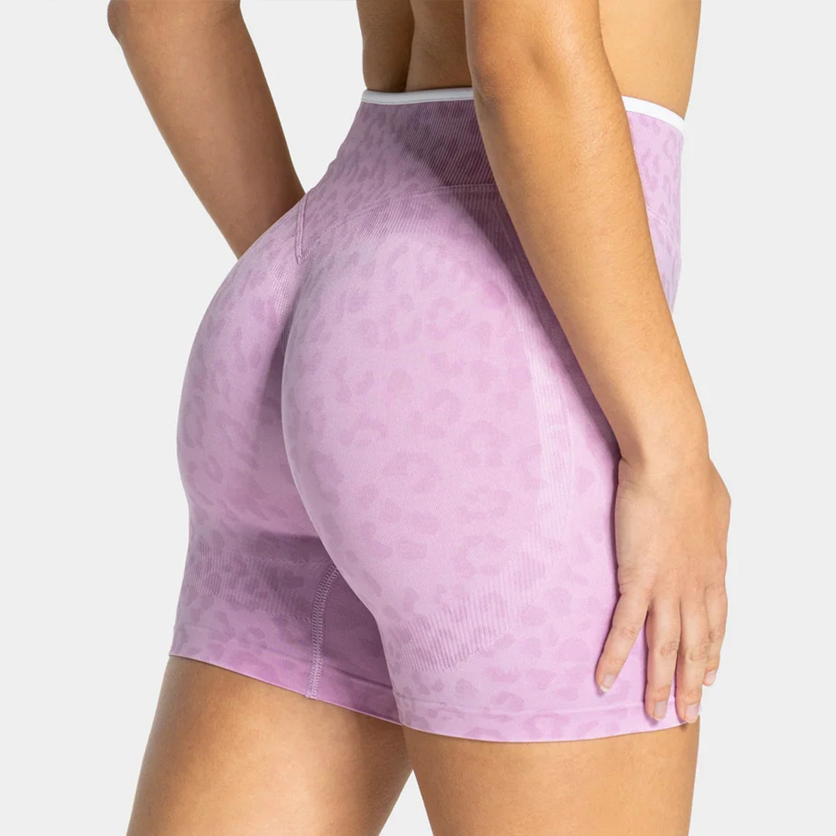 Pantalones cortos de yoga secados rápidos, sin costuras, abdomen elástico, cintura alta, caderas, apertado, pantalones cortos de fitness para correr.
