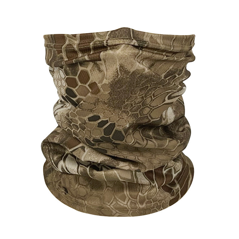 Pañuelo de seda de camuflaje para casco, pañuelo para la cabeza para pesca al aire libre, máscara de protección solar para el cuello de verano, transpirable para ciclismo y deportes.