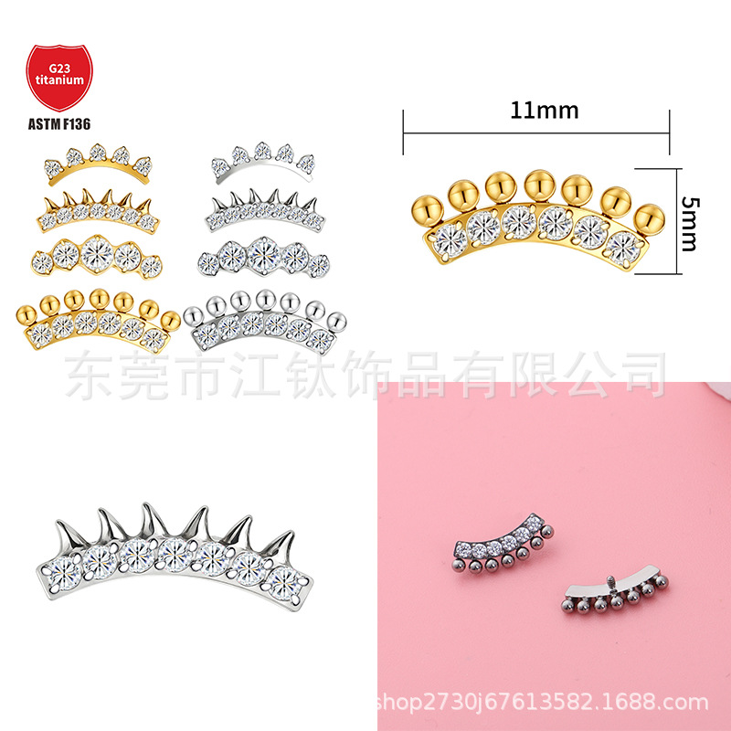 Pointed titanium steel lip stud product view