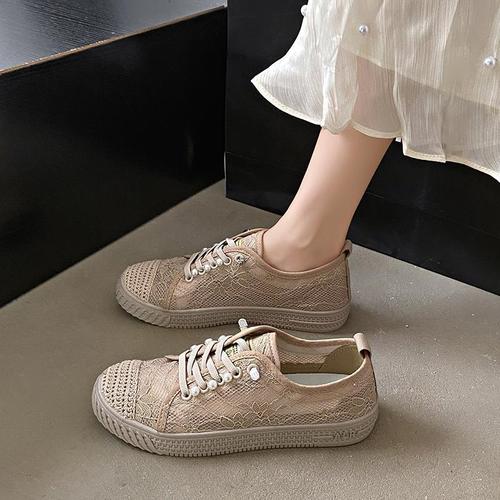 Ladys Fisherman Shoes Light Chiffon Style 2025 Spring Flat Fashion Casual Breathable Slip-On Canvas Shoes
