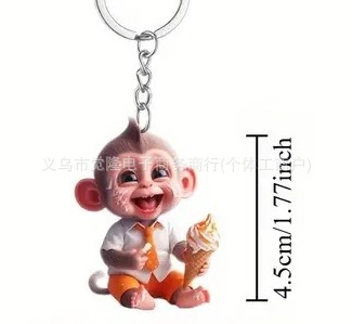 Acrílico plano lindo pendiente colgante niña animal joyería regalo encanto accesorios