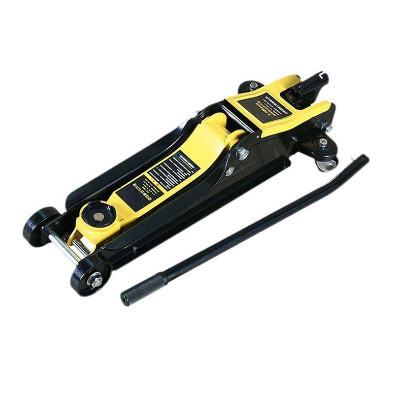 Gato hidráulico horizontal pequeño, portátil, de perfil ultrabajo, tipo engranaje de una sola bomba, en caja de papel, para reparación de automóviles.