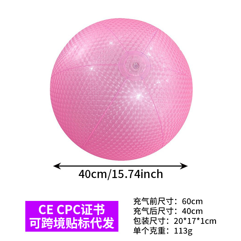 En stock al por mayor Amazon súper transparente PVC flash bola agua juguete foto apoyos inflable lentejuelas pelota de playa