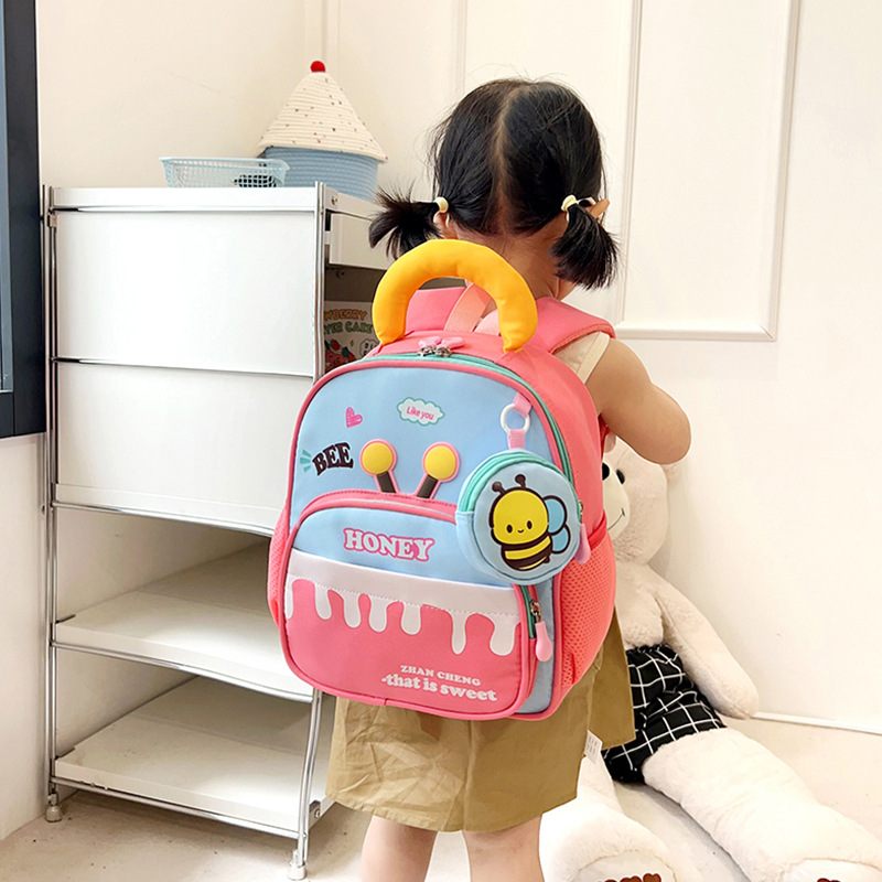 Bolsas infantiles preescolares respirables mochila de dibujos animados para niños 2025 nuevo lindo bebé niñas mochila de jardín de infantes