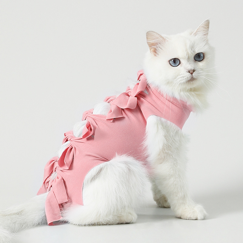Ropa de esterilización para gatos, ropa de destete para hembras, ropa antilamida después de la operación, ropa de mascotas transpirable de cuatro patas image 7