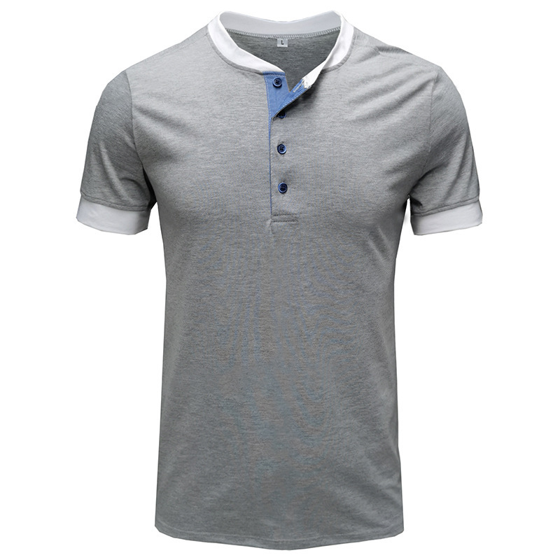 Sommer Neue Europäische und Amerikanische männer Casual Vielseitig Kurzarm T-shirt Rundhals Einreiher Top_voghion.com