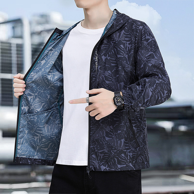 Summer Camouflage Sun Protection Clothing Men's Large Size Outdoor Thin Skin Clothing Jacket Sports Fishing Waterproof Casual Sun Protection Clothing