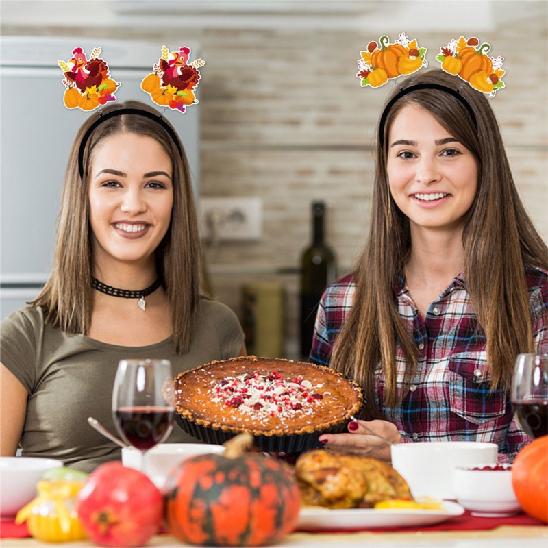 Suministro directo de fábrica de diadema de Acción de Gracias, accesorios para fotos, decoración de otoño de Acción de Gracias, accesorios para el cabello, diadema de calabaza y pavo