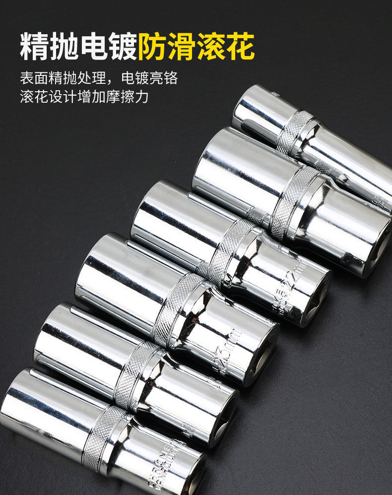 Auto Repair Ratchet Wrench Extended Socket Set Large, Medium, and Small Combination Tools